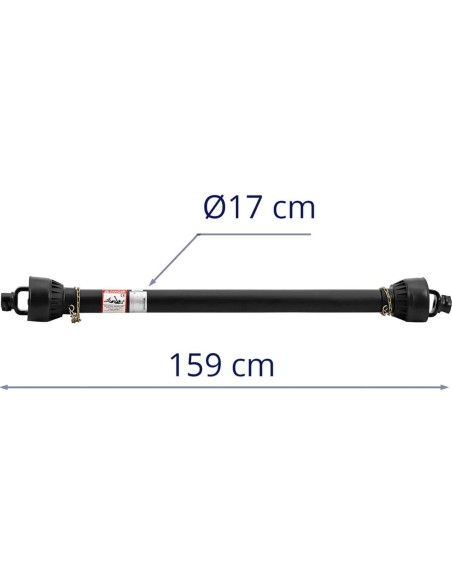 Kardaninis velenas šarnyrinis teleskopinis velenas 160-235 cm 1 3/8'' 6 dantukai Kardaninis velenas šarnyrinis teleskopinis velenas 160-235 cm 1 3/8'' 6 dantukai