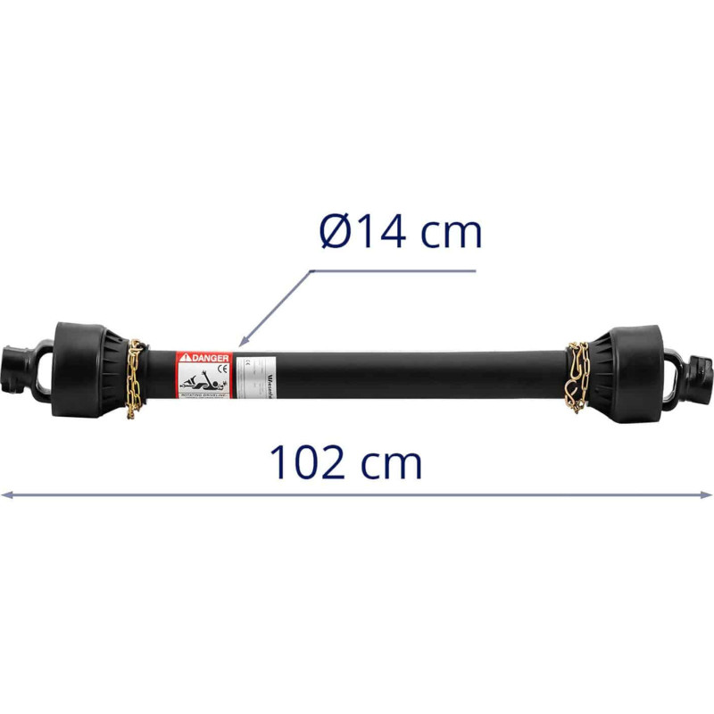Kardaninis velenas šarnyrinis teleskopinis velenas 101-141 cm 1 3/8'' 6 dantukai