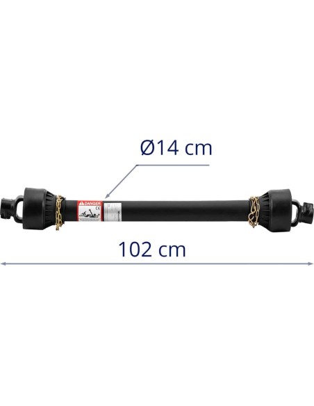 Kardaninis velenas šarnyrinis teleskopinis velenas 101-141 cm 1 3/8'' 6 dantukai Kardaninis velenas šarnyrinis teleskopinis velenas 101-141 cm 1 3/8'' 6 dantukai