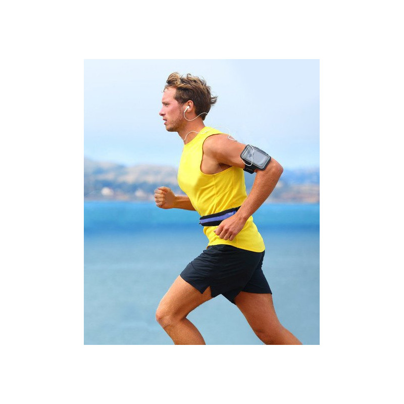 Inkstų diržo maišelis telefonui, skirtas bėgti juodas