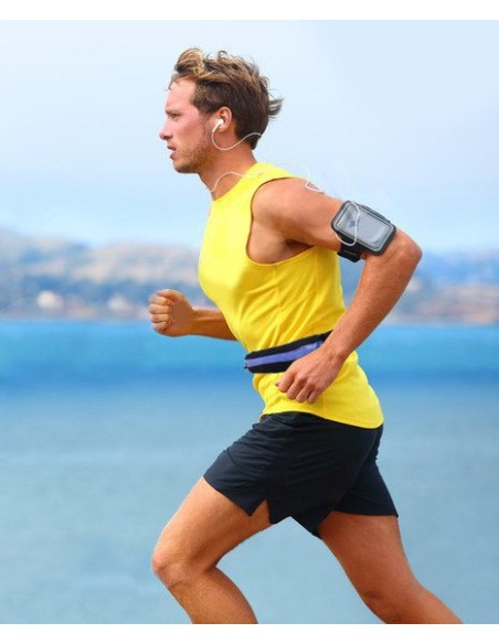 Inkstų diržo maišelis telefonui, skirtas bėgti juodas