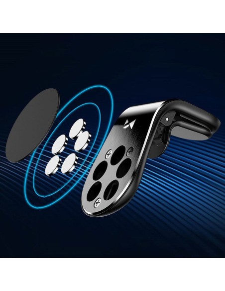 Magnetinis telefono laikiklis ventiliacijos grotelėms, juodas Magnetinis telefono laikiklis ventiliacijos grotelėms, juodas