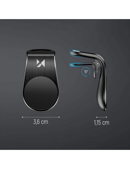 Magnetinis telefono laikiklis ventiliacijos grotelėms, juodas Magnetinis telefono laikiklis ventiliacijos grotelėms, juodas