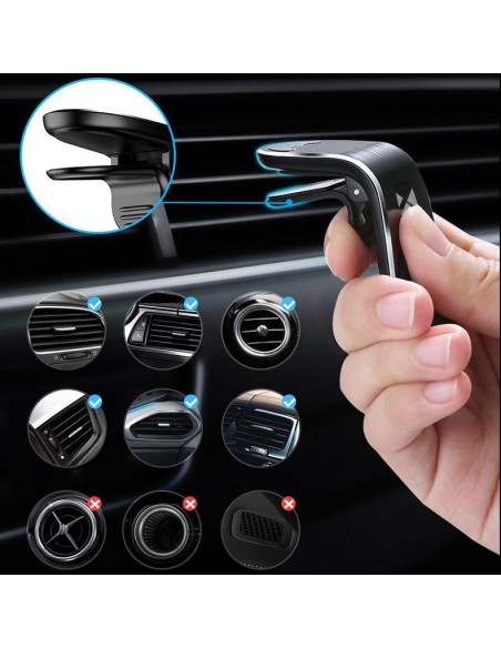 Magnetinis telefono laikiklis ventiliacijos grotelėms, juodas Magnetinis telefono laikiklis ventiliacijos grotelėms, juodas