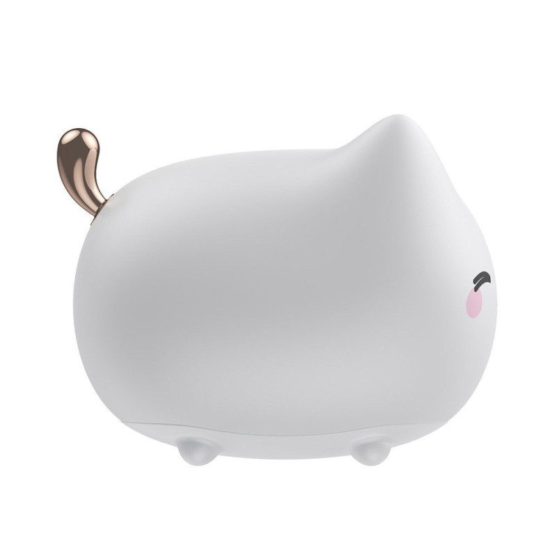 LED naktinė lempa vaikams silikoninė 3 apšvietimo režimai KITTY balta