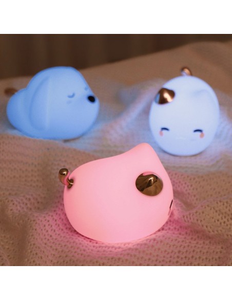 LED naktinė lempa vaikams silikoninė 3 apšvietimo režimai KITTY balta LED naktinė lempa vaikams silikoninė 3 apšvietimo režimai KITTY balta