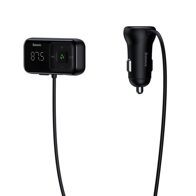 FM siųstuvas S-16 Bluetooth USB automobilinis įkroviklis AUX MP3 TF micro SD juodas