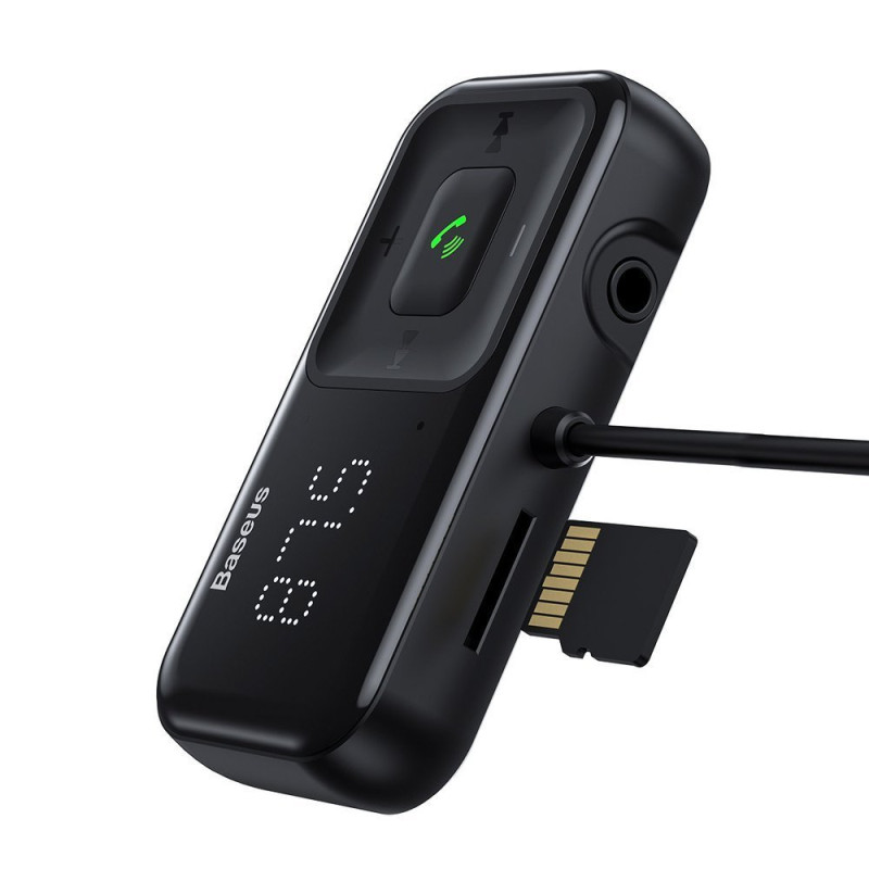 FM siųstuvas S-16 Bluetooth USB automobilinis įkroviklis AUX MP3 TF micro SD juodas