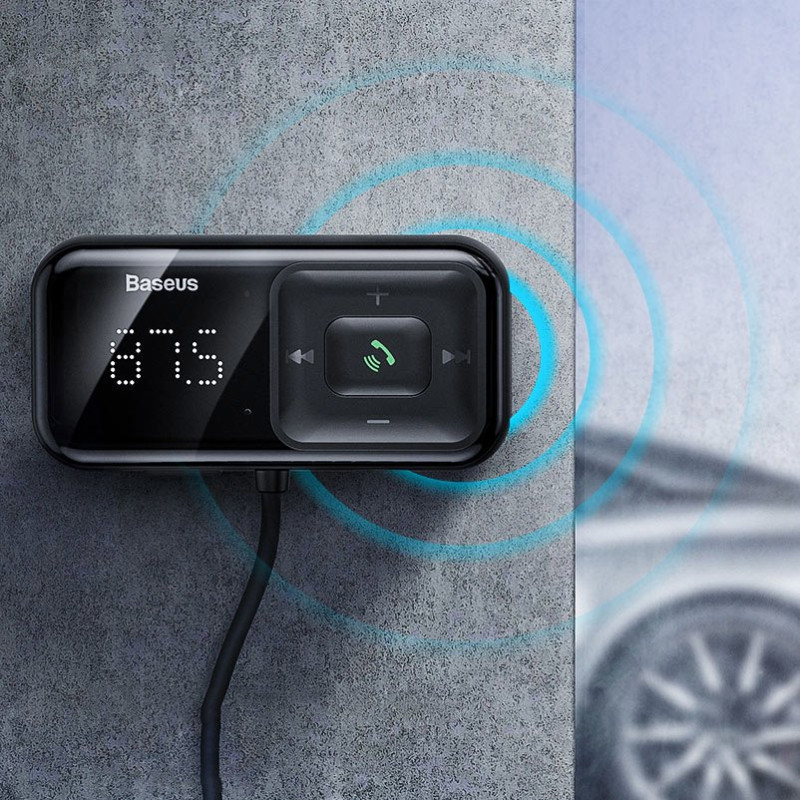 FM siųstuvas S-16 Bluetooth USB automobilinis įkroviklis AUX MP3 TF micro SD juodas