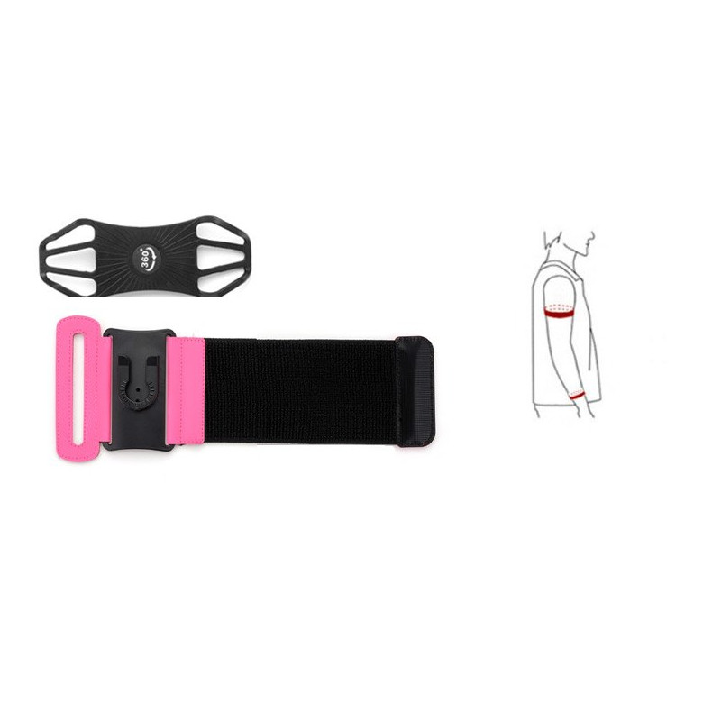 Rankovės telefono laikiklis 6'' riešo apyrankė bėgimui, rožinė