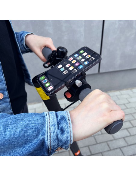 Motociklo vairo telefono laikiklis juodas