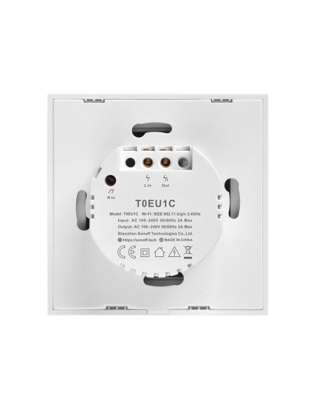 Touch Light Switch WiFi mygtuko jungiklis baltas T0EU1C-TX Touch Light Switch WiFi mygtuko jungiklis baltas T0EU1C-TX