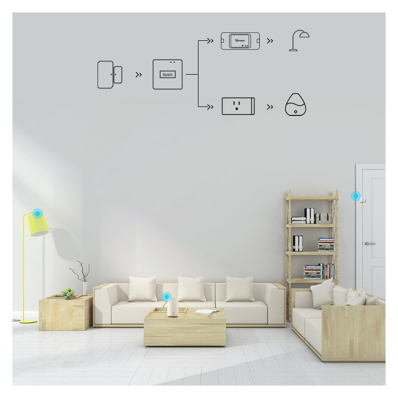 ZigBee belaidis langų durų atidarymo jutiklis baltas SNZB-04