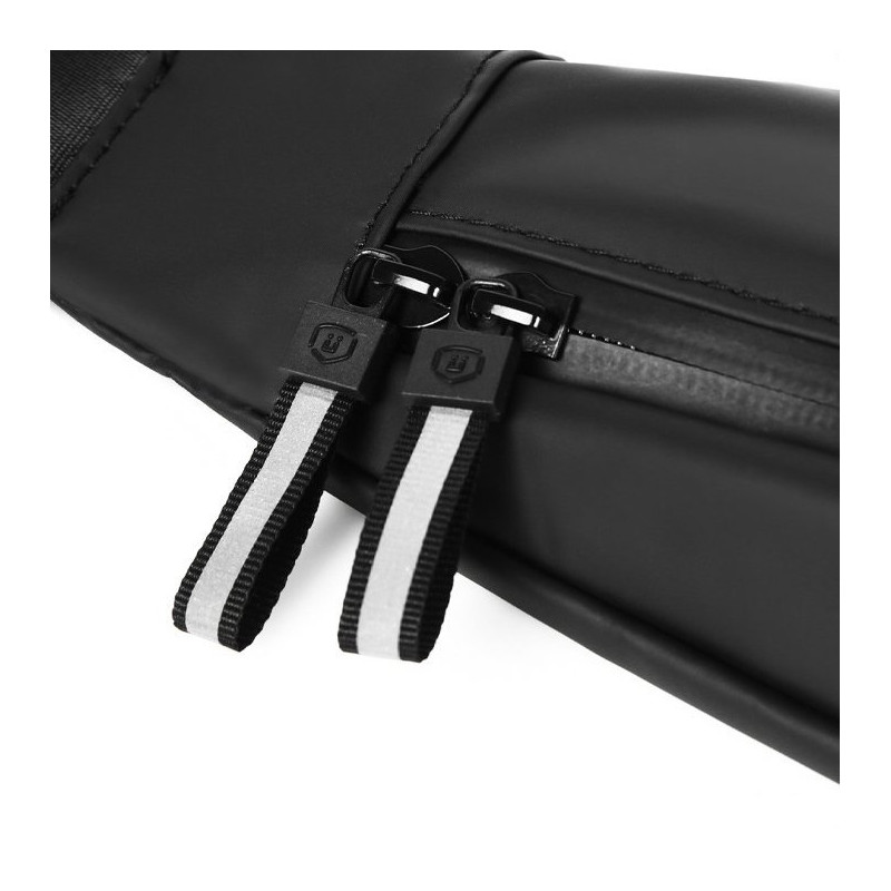 Neperšlampamas bėgimo diržo juosmens krepšys telefono dėklui, atspindintis juodos spalvos