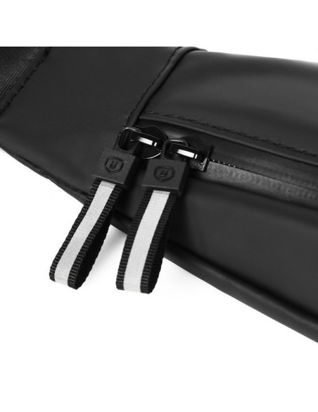 Neperšlampamas bėgimo diržo juosmens krepšys telefono dėklui, atspindintis juodos spalvos