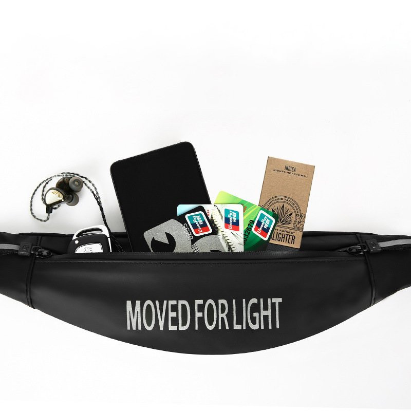 Neperšlampamas bėgimo diržo juosmens krepšys telefono dėklui, atspindintis juodos spalvos