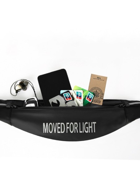 Neperšlampamas bėgimo diržo juosmens krepšys telefono dėklui, atspindintis juodos spalvos