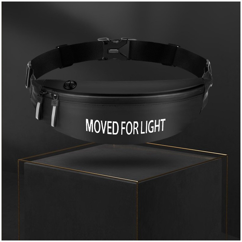 Neperšlampamas bėgimo diržo juosmens krepšys telefono dėklui, atspindintis juodos spalvos