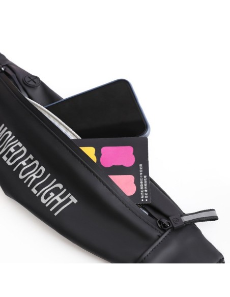 Neperšlampamas bėgimo diržo juosmens krepšys telefono dėklui, atspindintis juodos spalvos