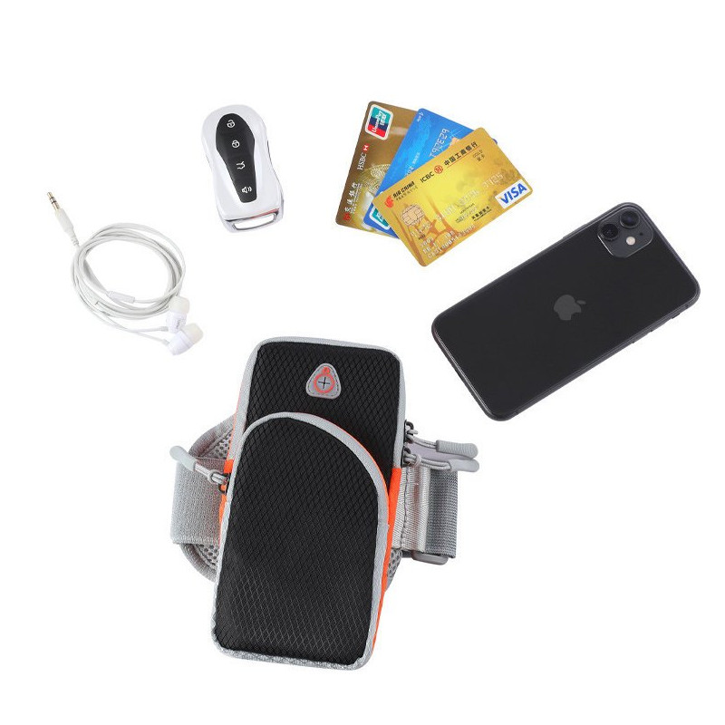 Rankovė bėgimui sportinio telefono dėklas oranžinis