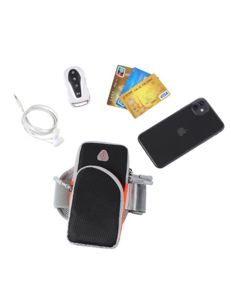 Rankovė bėgimui sportinio telefono dėklas oranžinis