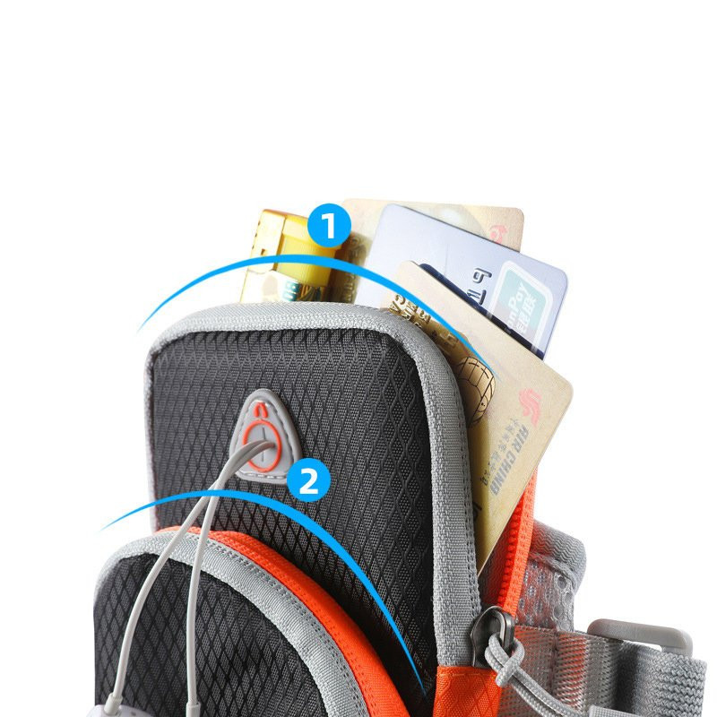 Rankovė bėgimui sportinio telefono dėklas oranžinis