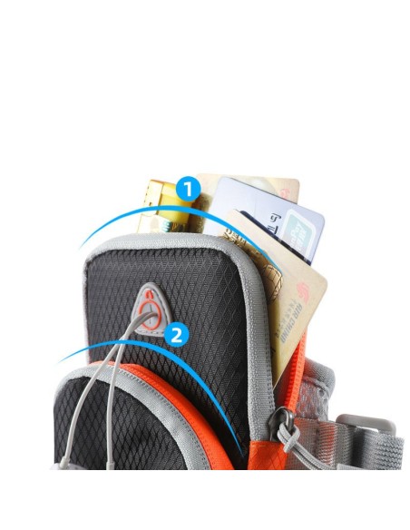 Rankovė bėgimui sportinio telefono dėklas oranžinis