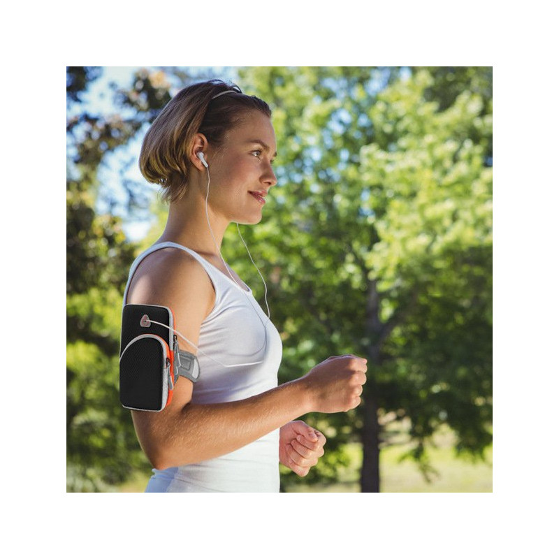 Rankovė bėgimui sportinio telefono dėklas oranžinis