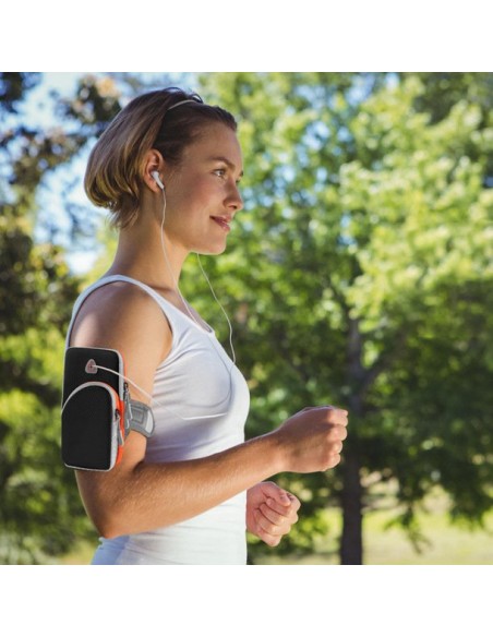 Rankovė bėgimui sportinio telefono dėklas oranžinis