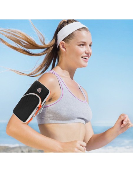 Rankovė bėgimui sportinio telefono dėklas oranžinis