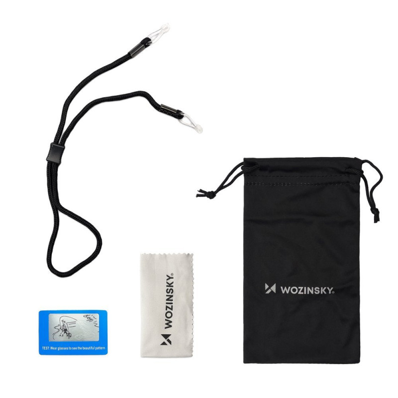 Poliarizuoti dviratininkų akiniai nuo saulės su lęšių rinkiniu + juodas receptinis dangtelis