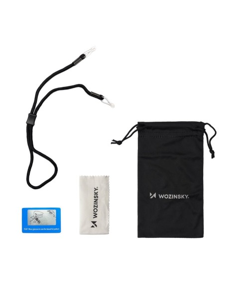 Poliarizuoti dviratininkų akiniai nuo saulės su lęšių rinkiniu + juodas receptinis dangtelis