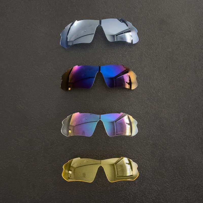 Poliarizuoti dviratininkų akiniai nuo saulės su lęšių rinkiniu + juodas receptinis dangtelis