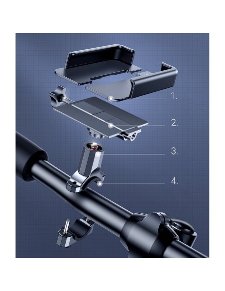 Motociklo vairo telefono laikiklis juodas Motociklo vairo telefono laikiklis juodas
