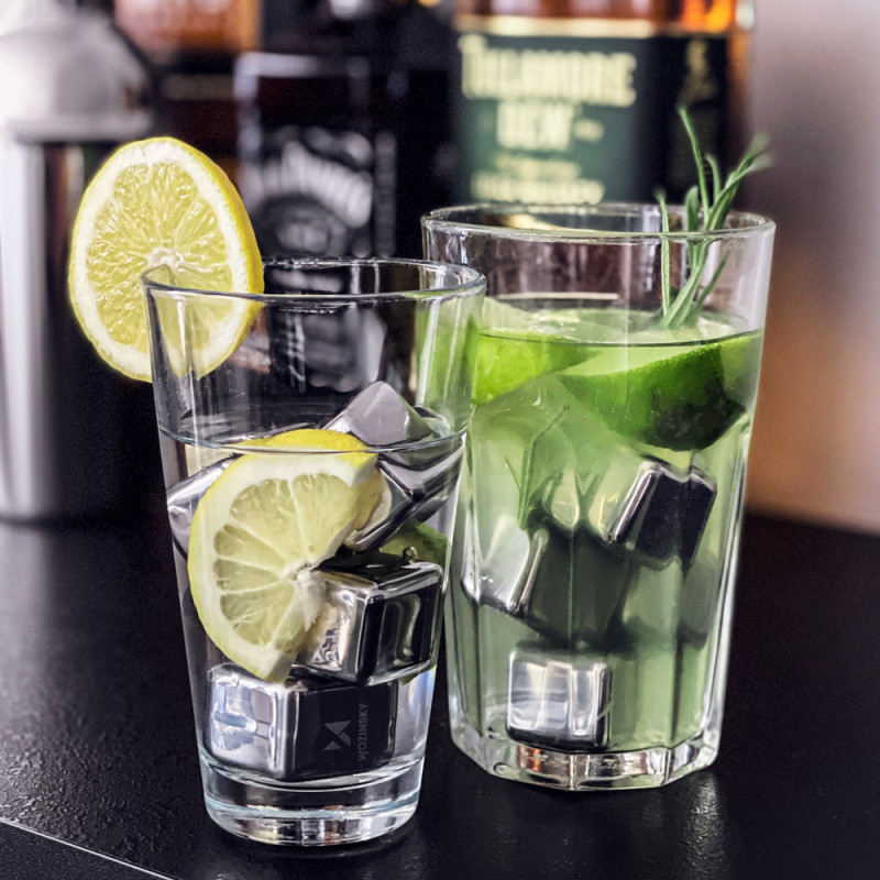 Metaliniai plieniniai ledo kubeliai gėrimų gėrimams