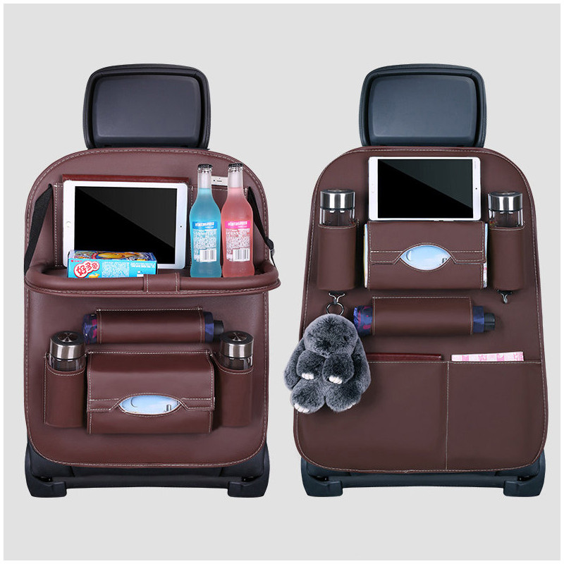 Automobilinis laikiklis fotelio sėdynei + lentyna automobilinis staliukas smėlio spalvos