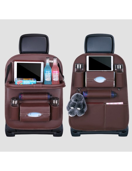 Automobilinis laikiklis fotelio sėdynei + lentyna automobilinis staliukas smėlio spalvos