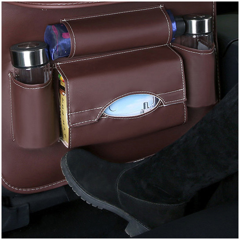 Automobilinis laikiklis fotelio sėdynei + lentyna automobilinis staliukas smėlio spalvos