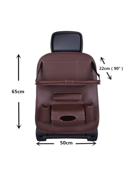 Automobilinis laikiklis fotelio sėdynei + lentyna automobilinis staliukas smėlio spalvos