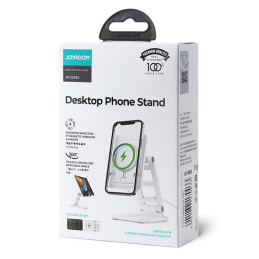 Baltas sulankstomas telefono laikiklis