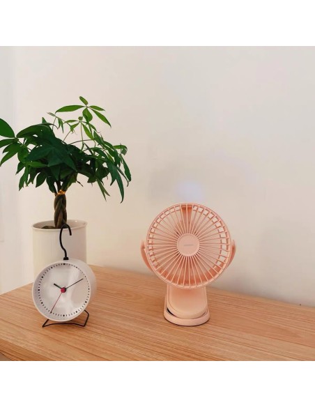 Ventiliatorius nešiojamas USB stalinis ventiliatorius CheerSummer rožinis