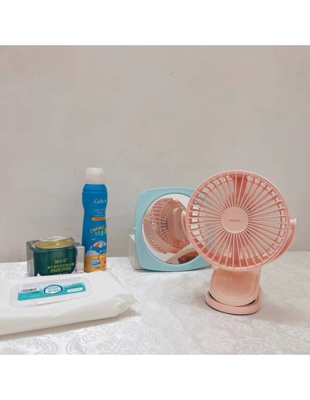 Ventiliatorius nešiojamas USB stalinis ventiliatorius CheerSummer rožinis