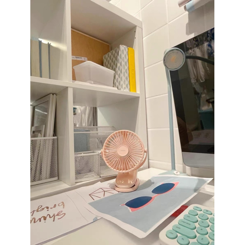 Ventiliatorius nešiojamas USB stalinis ventiliatorius CheerSummer rožinis