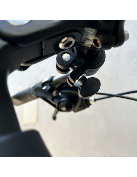 Tvirtas telefono laikiklis dviračio, motorolerio, motociklo vairui, juodas