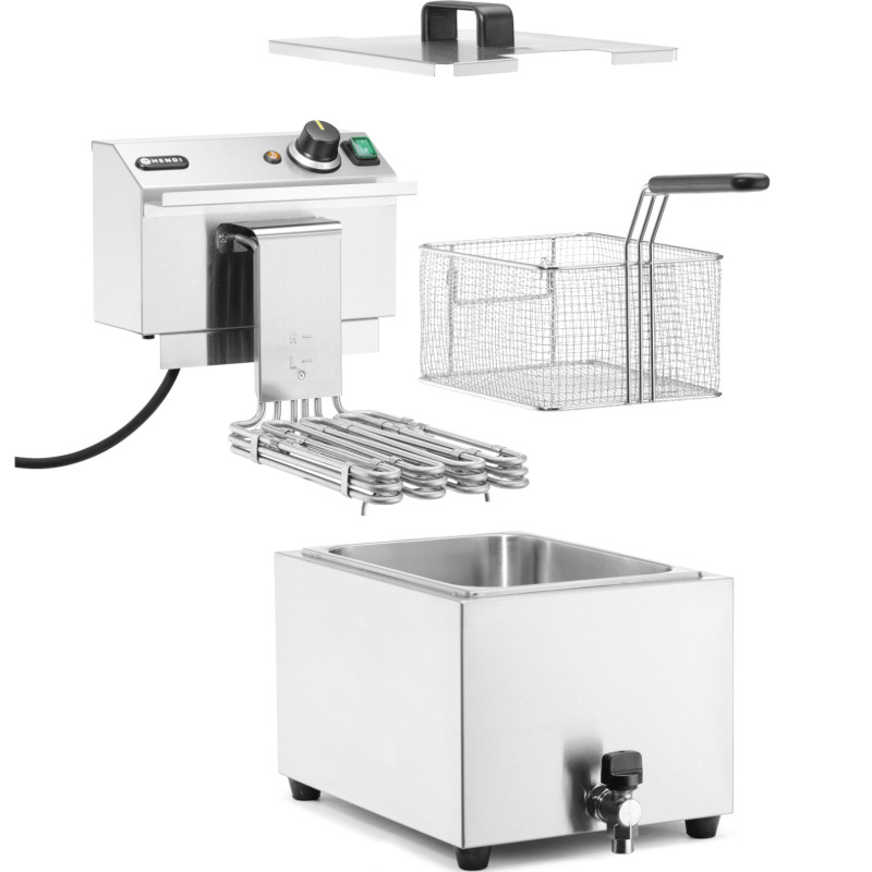 Elektrinė gruzdintuvė su išleidimo čiaupu 400 V 66000 W 10 l - Hendi 209424