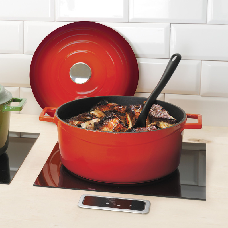 Raudono emalio ketaus puodas 7 l - Hendi 626825