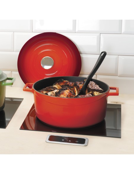 Raudono emalio ketaus puodas 7 l - Hendi 626825