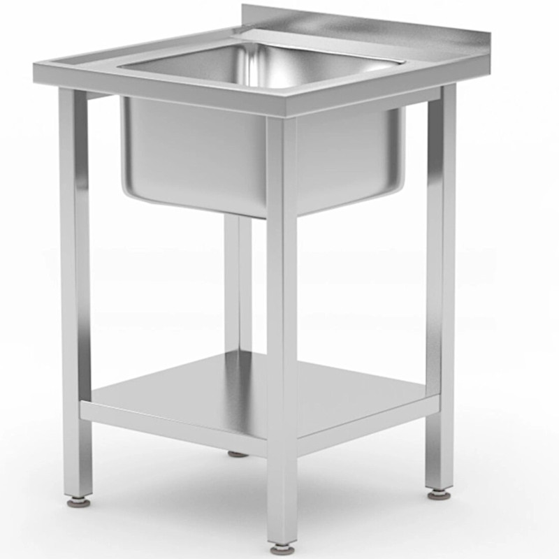Vieno skyriaus kriauklė su lentyna Budget Line STAL 600 x 600 x 850 cm - Hendi 816806 Vieno skyriaus kriauklė su lentyna Budget Line STAL 600 x 600 x 850 cm - Hendi 816806