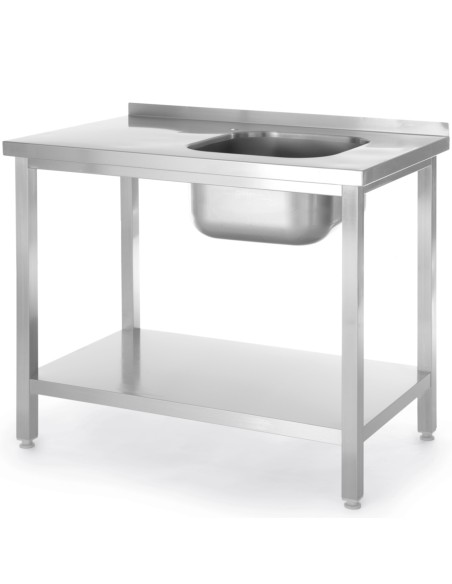 Vieno skyriaus kriauklė su lentyna dešinėje Budget Line STAL 800 x 600 x 850 cm - Hendi 816998