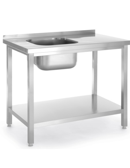 Vieno skyriaus kriauklė su lentyna kairėje Budget Line STAL 800 x 600 x 850 cm - Hendi 817001 Vieno skyriaus kriauklė su lentyna kairėje Budget Line STAL 800 x 600 x 850 cm - Hendi 817001